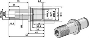 Väderstad aksel M30x2 gevind